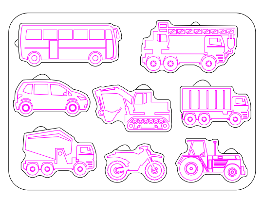 🚙 Puzzle din Lemn – Vehicule