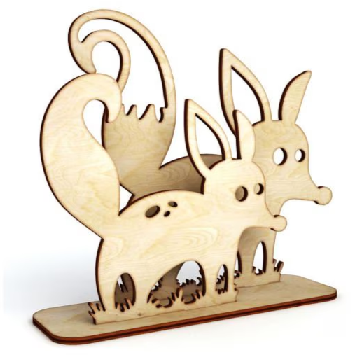 Vulpițele Curioase - Figurina ZOOlemn